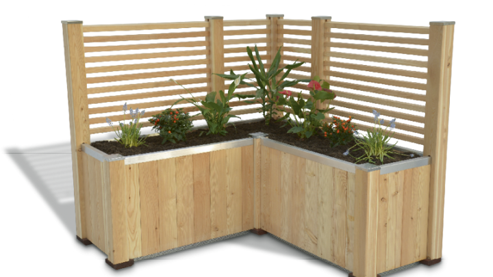 Hochbeet City-Eck Modul mit Rankgitter